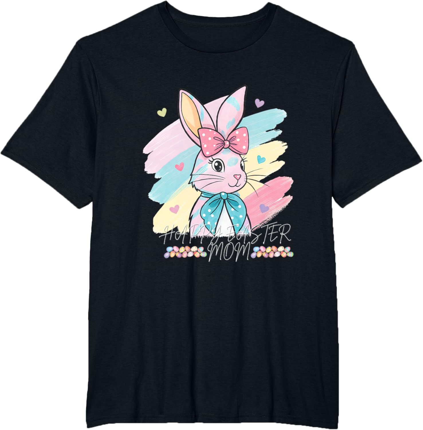 happy Easter mom brushstroke Bunny Kids woman T-Shirt