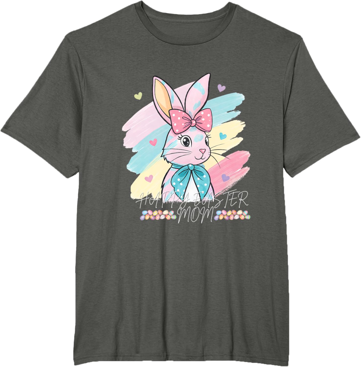 happy Easter mom brushstroke Bunny Kids woman T-Shirt