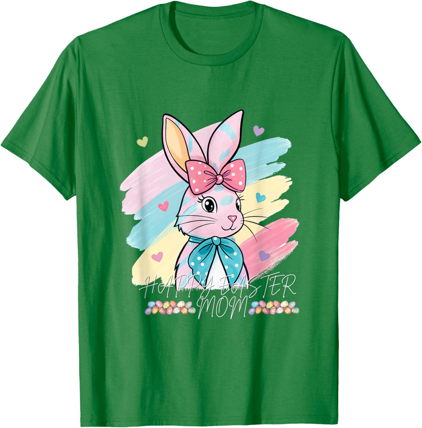 happy Easter mom brushstroke Bunny Kids woman T-Shirt