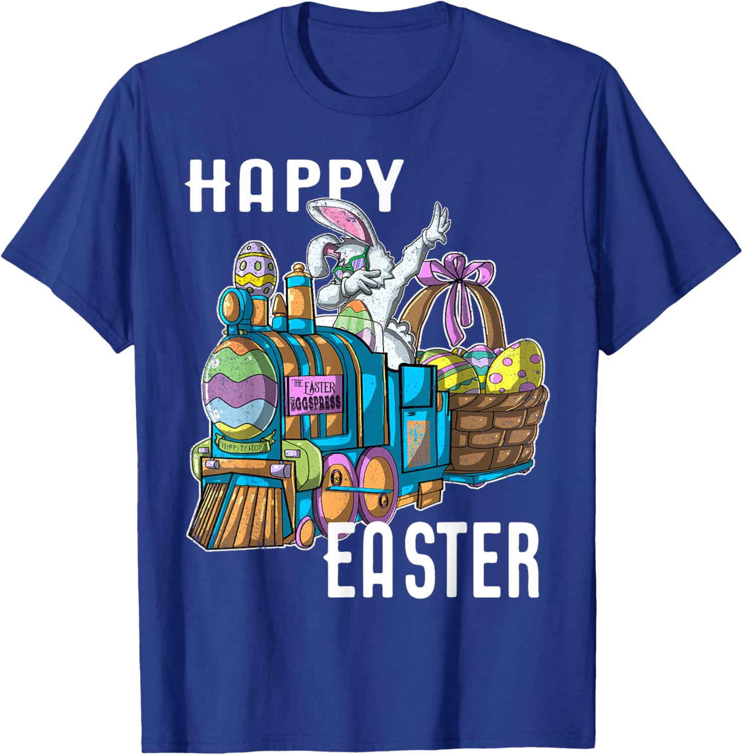 HAPPY EASTER Train T Shirt Dabbing Bunny Gift for Kids T-Shirt