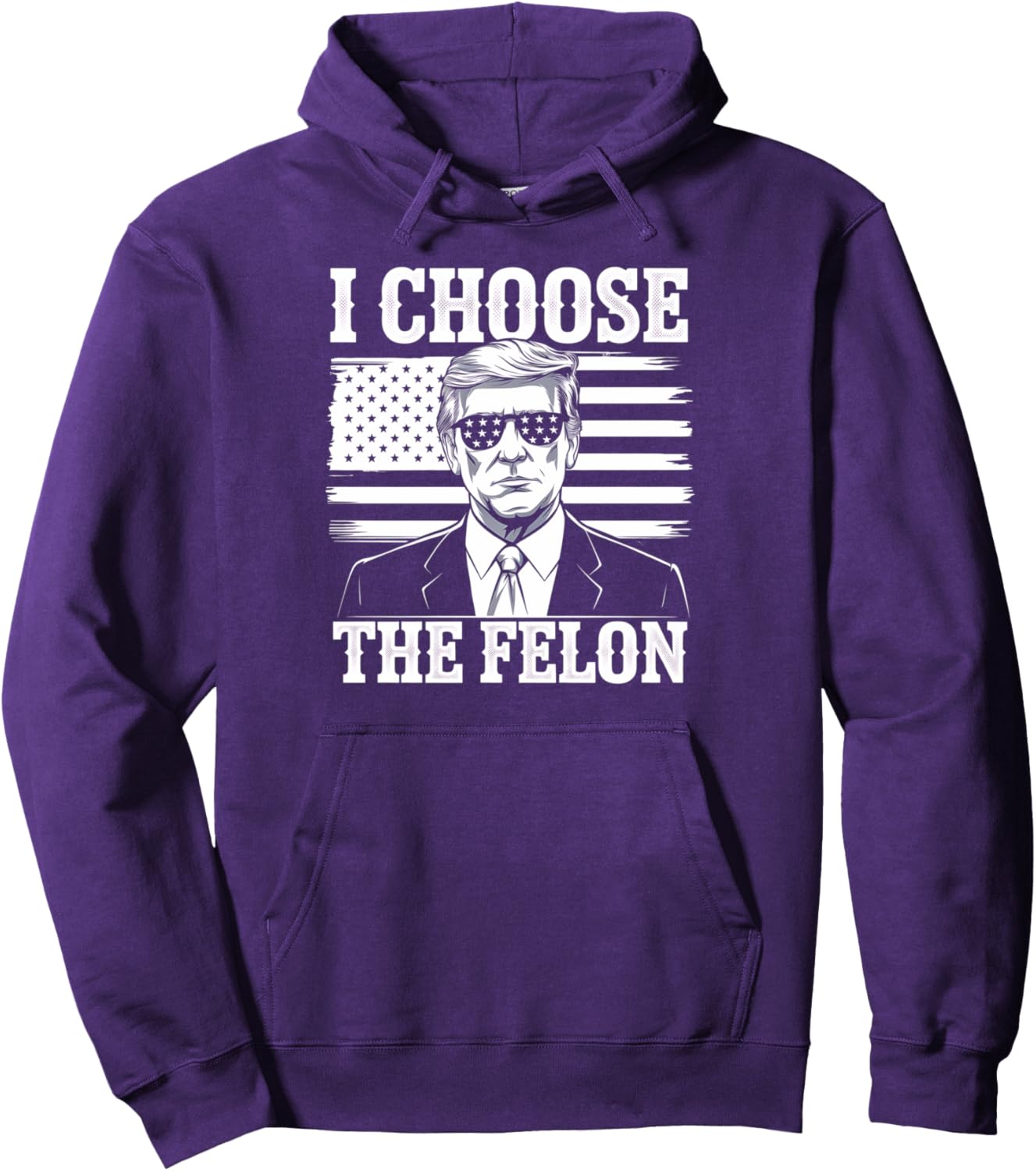 I Choose The Felon Funny Anti Trump Political Humor Design Pullover Hoodie