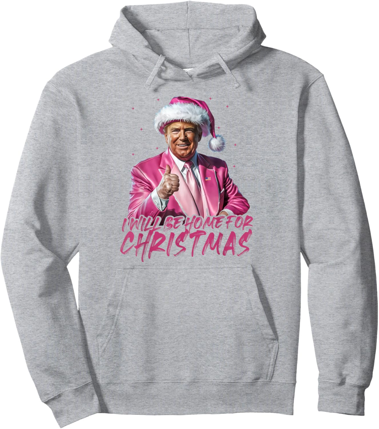 I'll Be Home For Christmas Funny Santa Trump Xmas Pajamas Pullover Hoodie