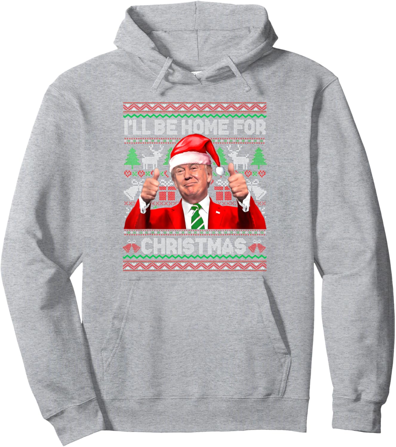 I'll Be Home For Christmas Santa Funny Trump Xmas Pajamas Pullover Hoodie