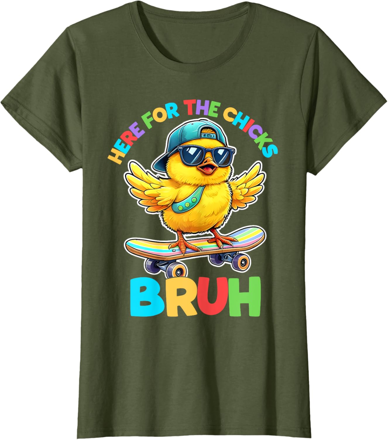 I'm Just Here For The Chicks Bruh Happy Easter Toddlers Boys T-Shirt