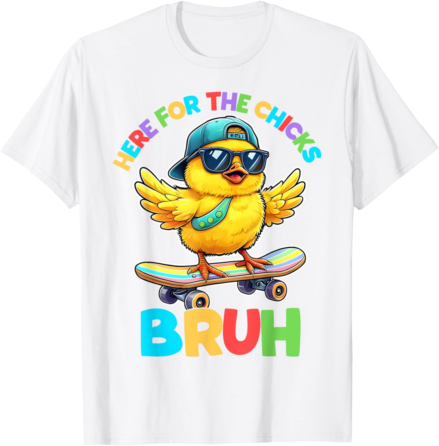 I'm Just Here For The Chicks Bruh Happy Easter Toddlers Boys T-Shirt