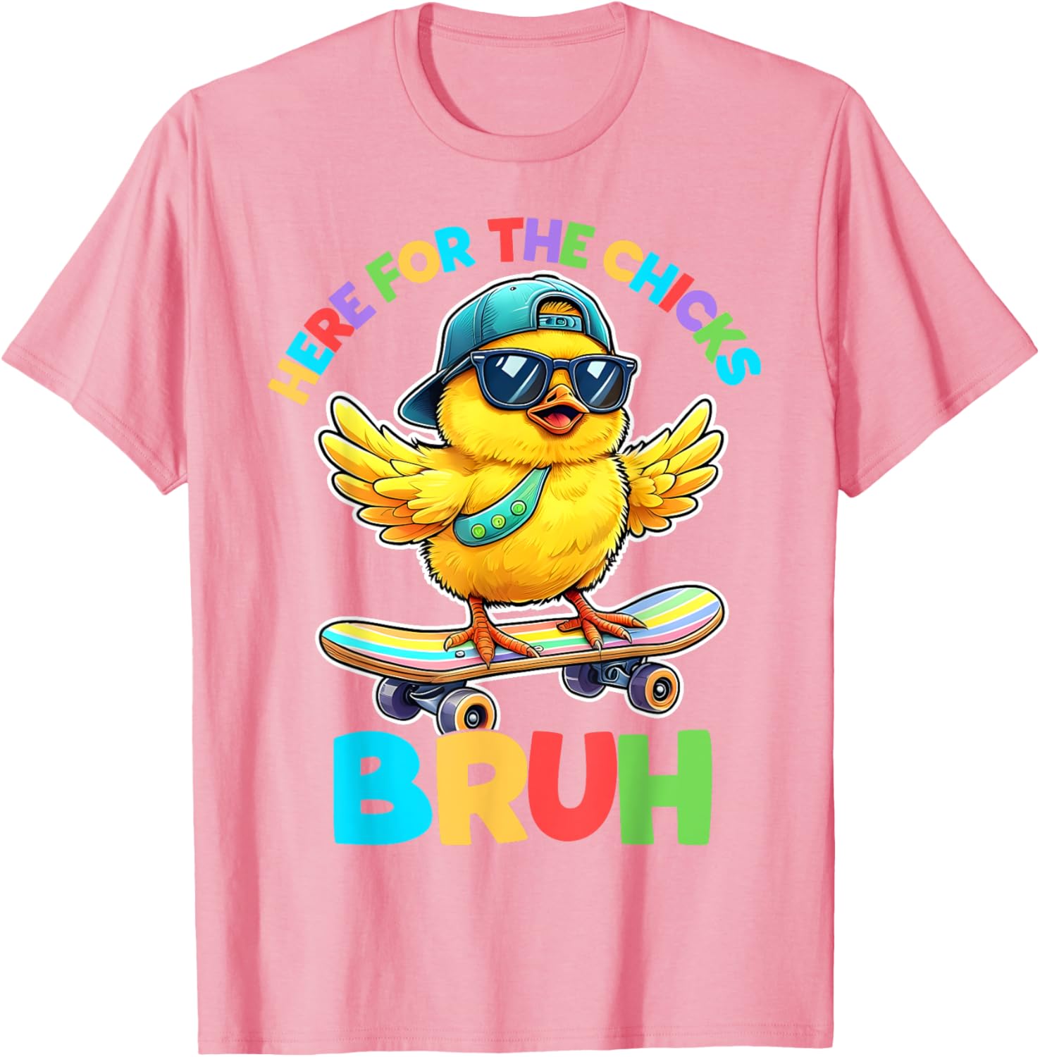 I'm Just Here For The Chicks Bruh Happy Easter Toddlers Boys T-Shirt