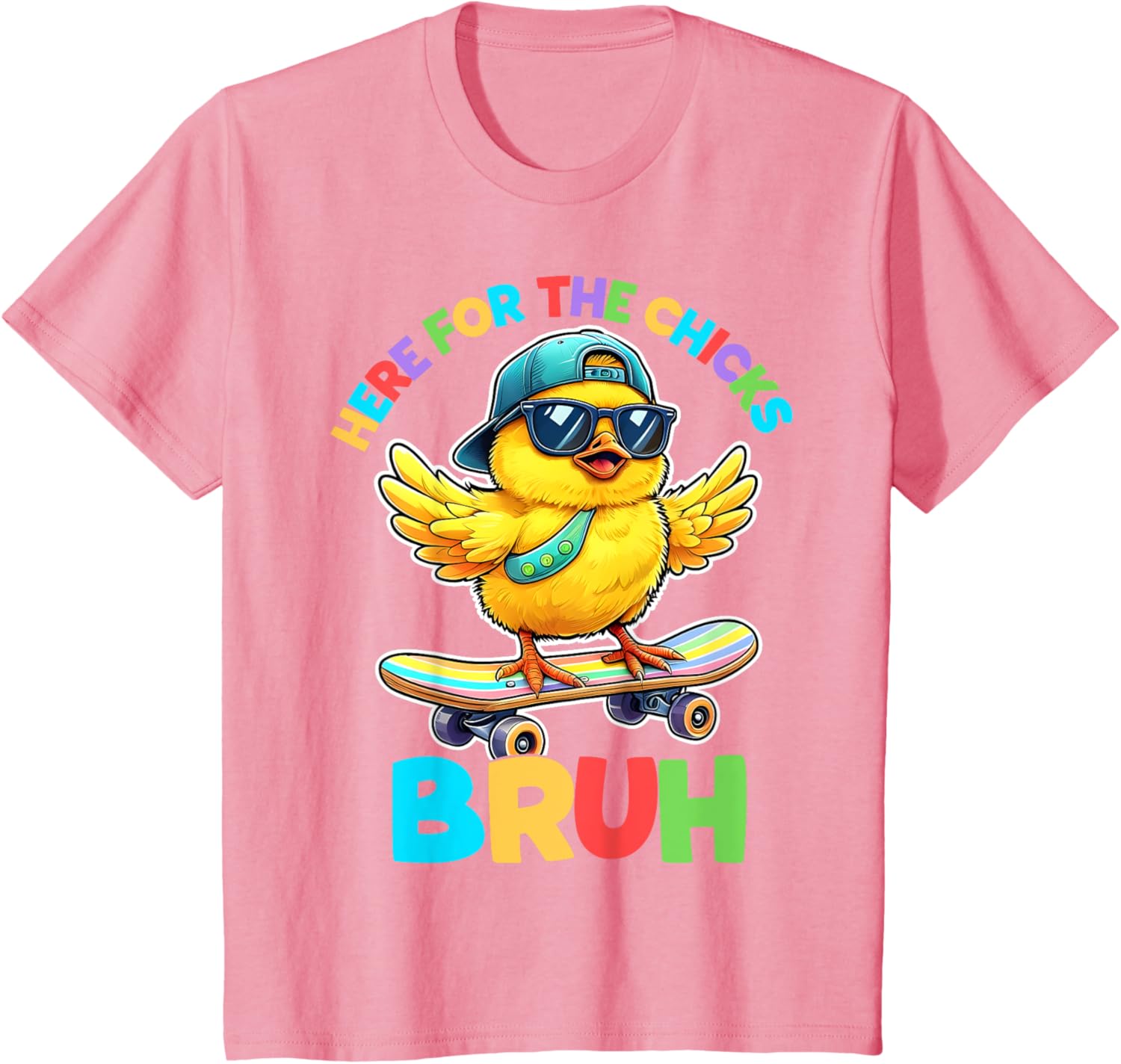 I'm Just Here For The Chicks Bruh Happy Easter Toddlers Boys T-Shirt