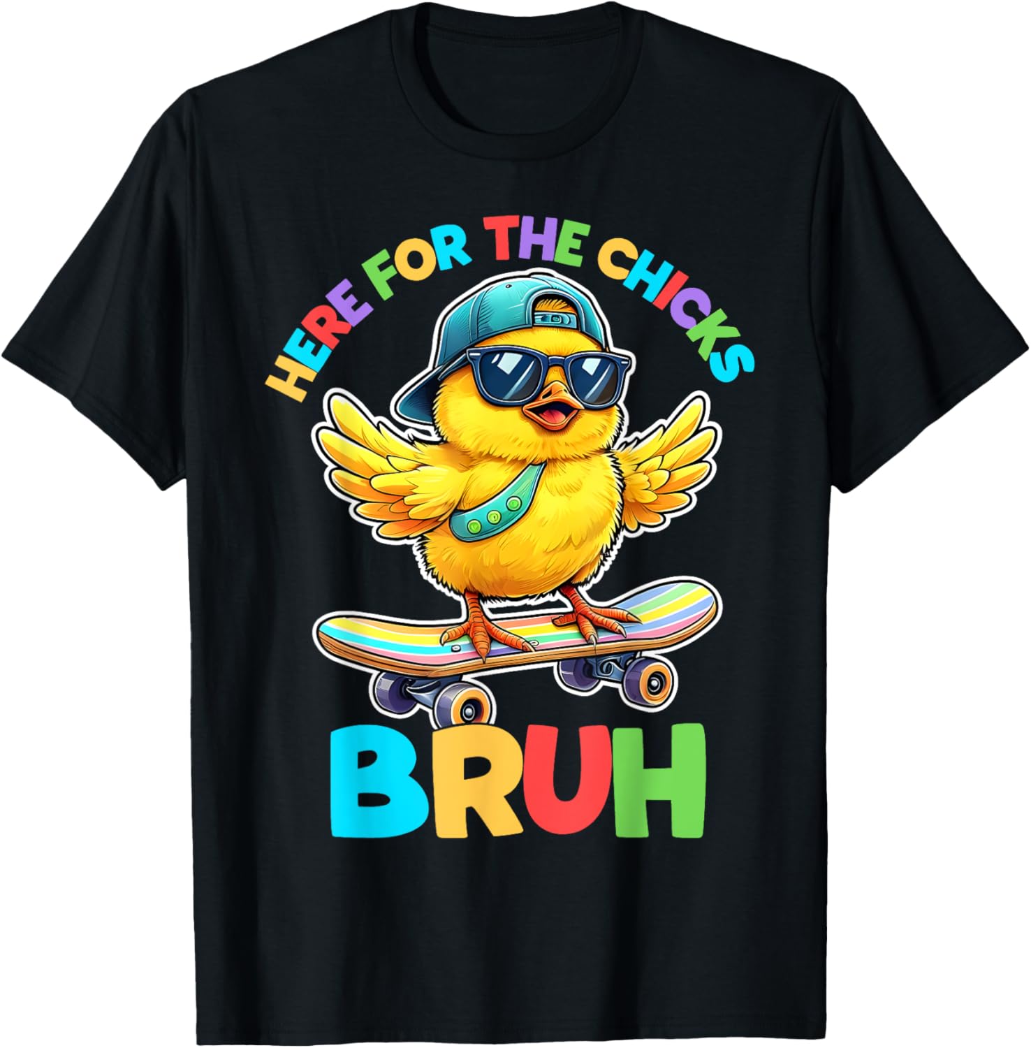 I'm Just Here For The Chicks Bruh Happy Easter Toddlers Boys T-Shirt