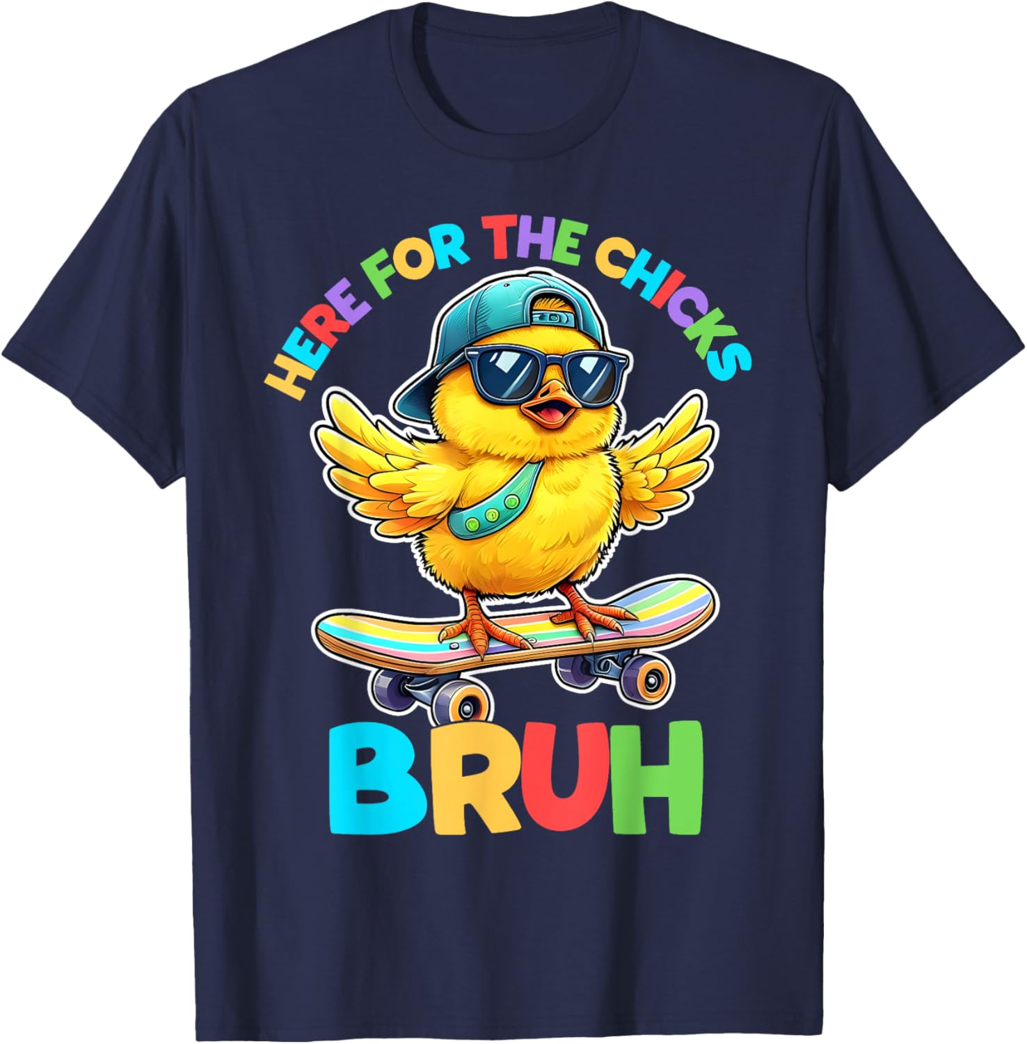 I'm Just Here For The Chicks Bruh Happy Easter Toddlers Boys T-Shirt