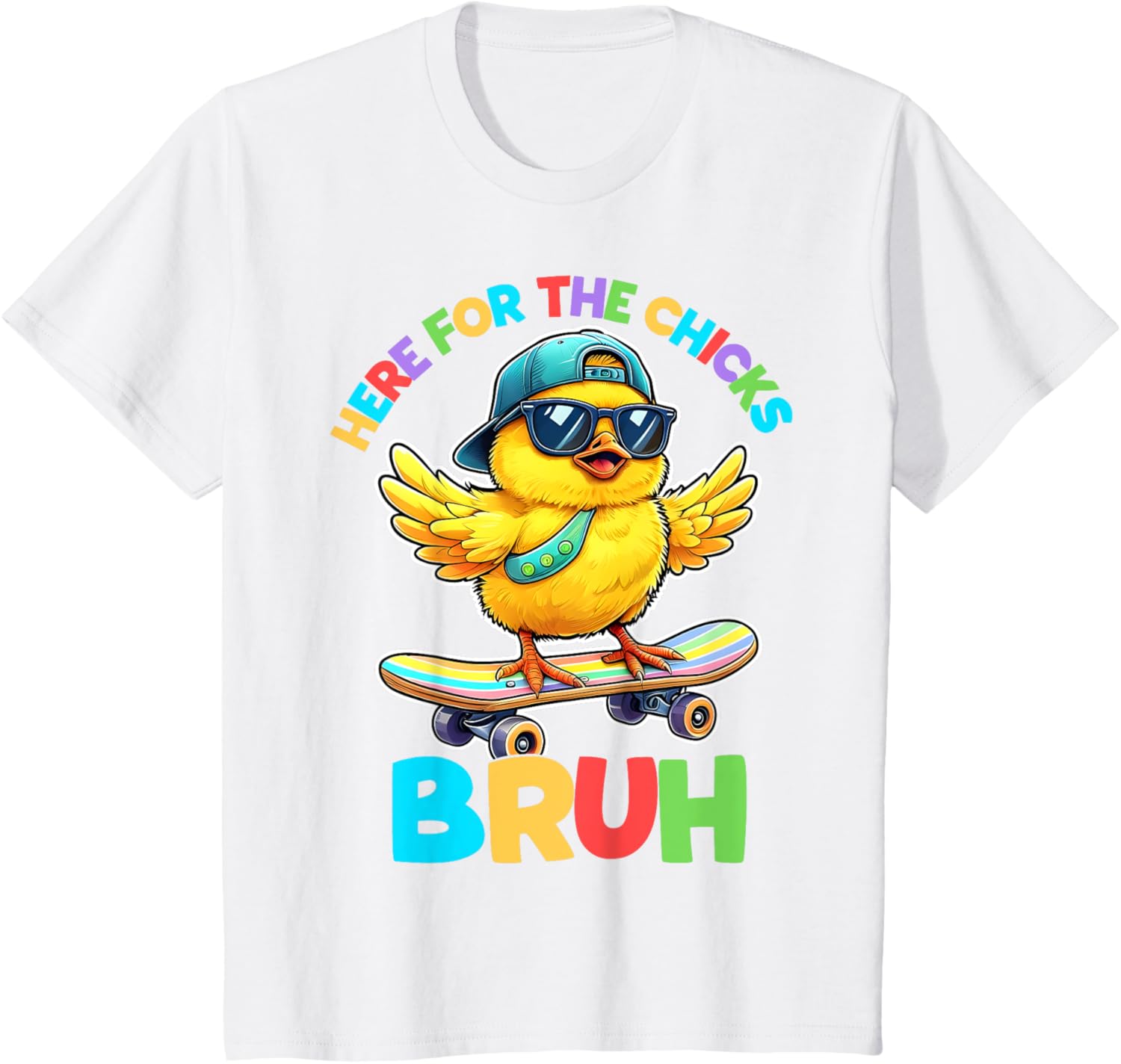 I'm Just Here For The Chicks Bruh Happy Easter Toddlers Boys T-Shirt