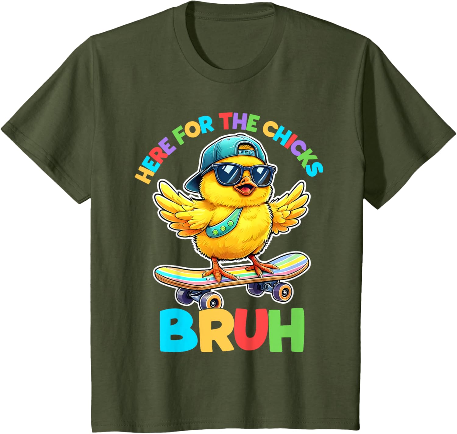 I'm Just Here For The Chicks Bruh Happy Easter Toddlers Boys T-Shirt