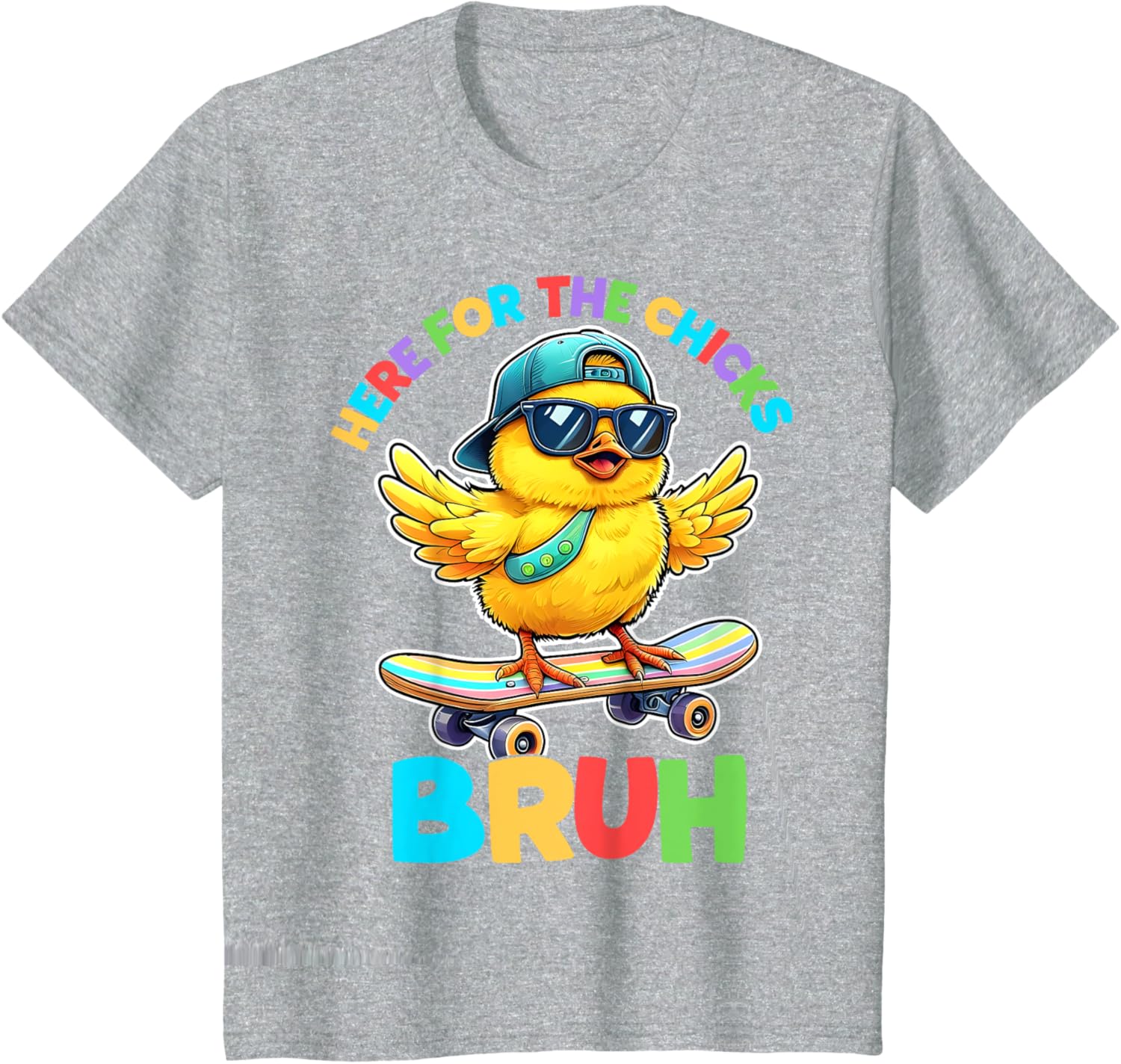 I'm Just Here For The Chicks Bruh Happy Easter Toddlers Boys T-Shirt