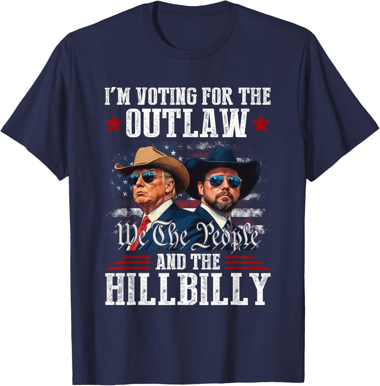 I'm Voting For The Outlaw And The Hillbilly Trump Vance 2024 T-Shirt