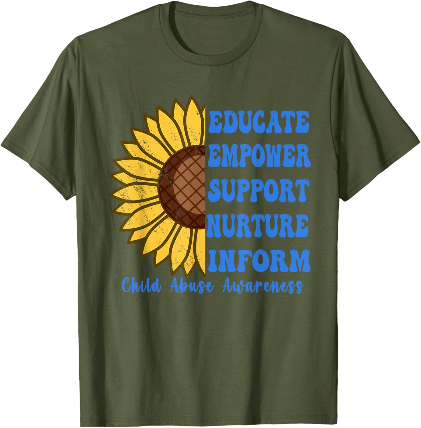 In April We Wear Blue For Child Abuse Awareness Month . T-Shirt