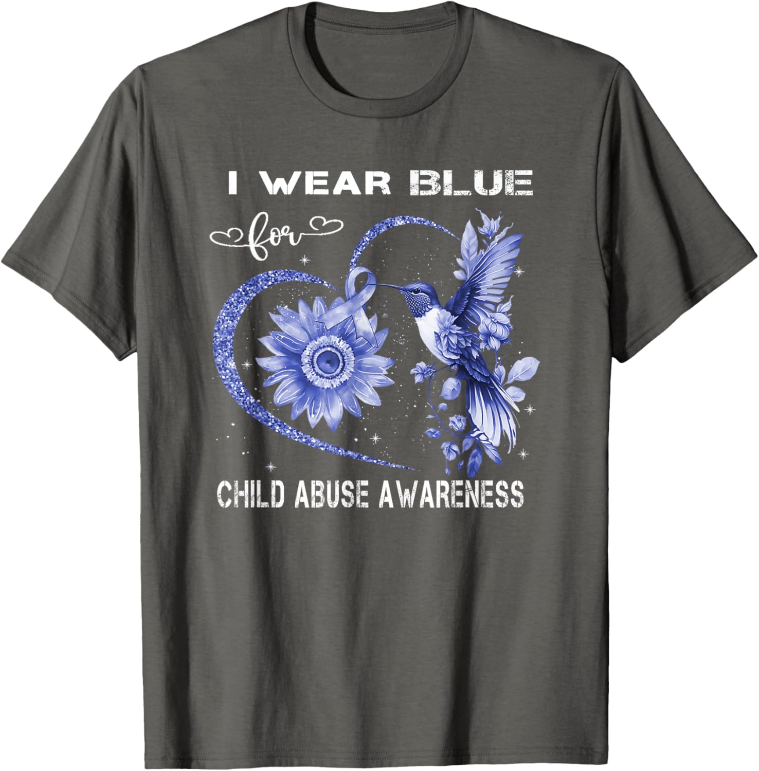 In April We Wear Blue For Child Abuse Awareness Month . T-Shirt