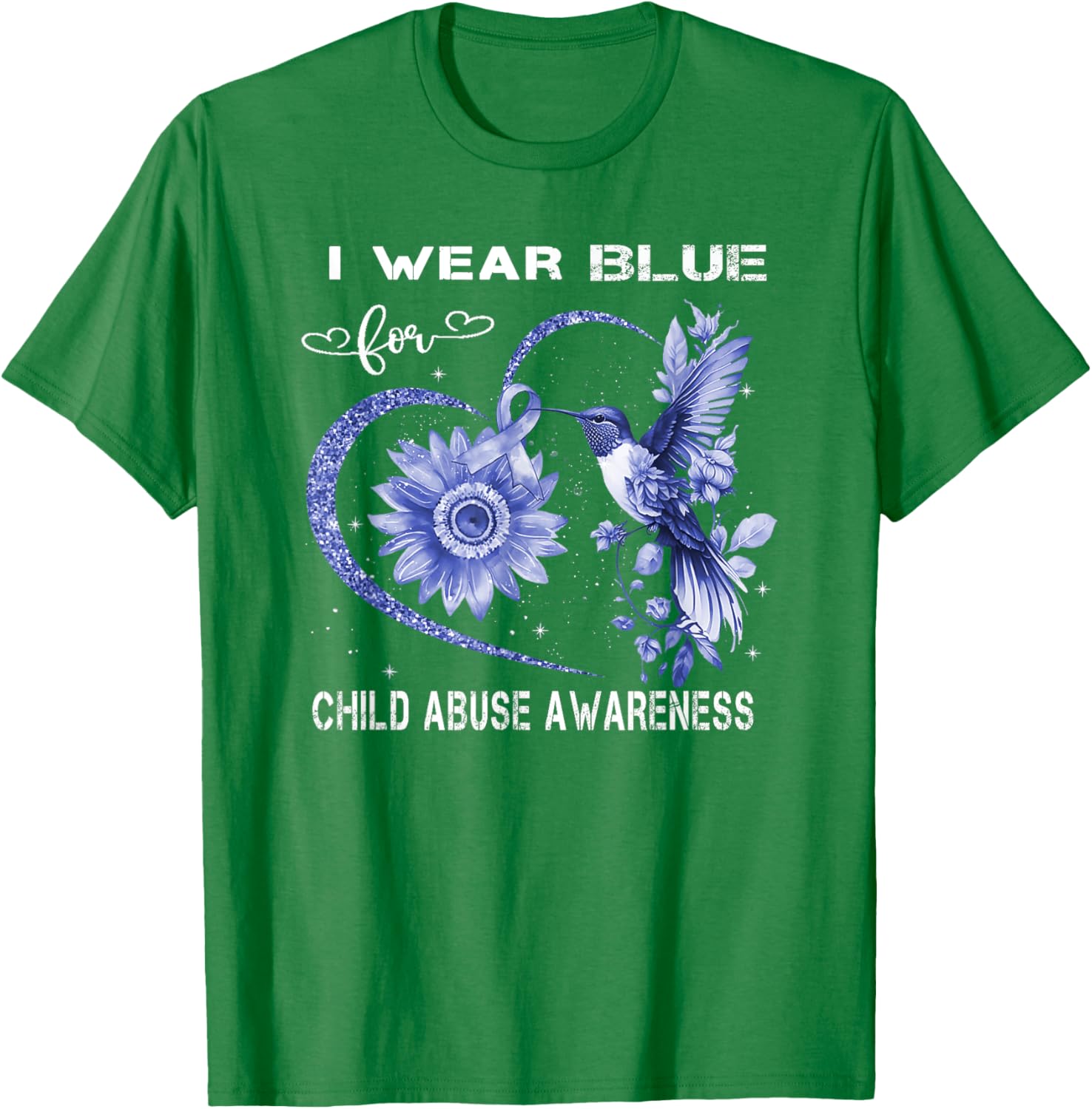 In April We Wear Blue For Child Abuse Awareness Month . T-Shirt