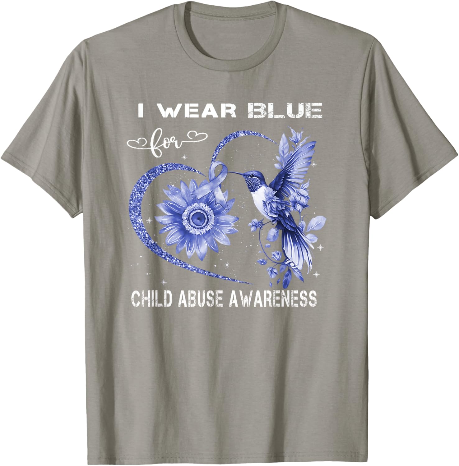 In April We Wear Blue For Child Abuse Awareness Month . T-Shirt
