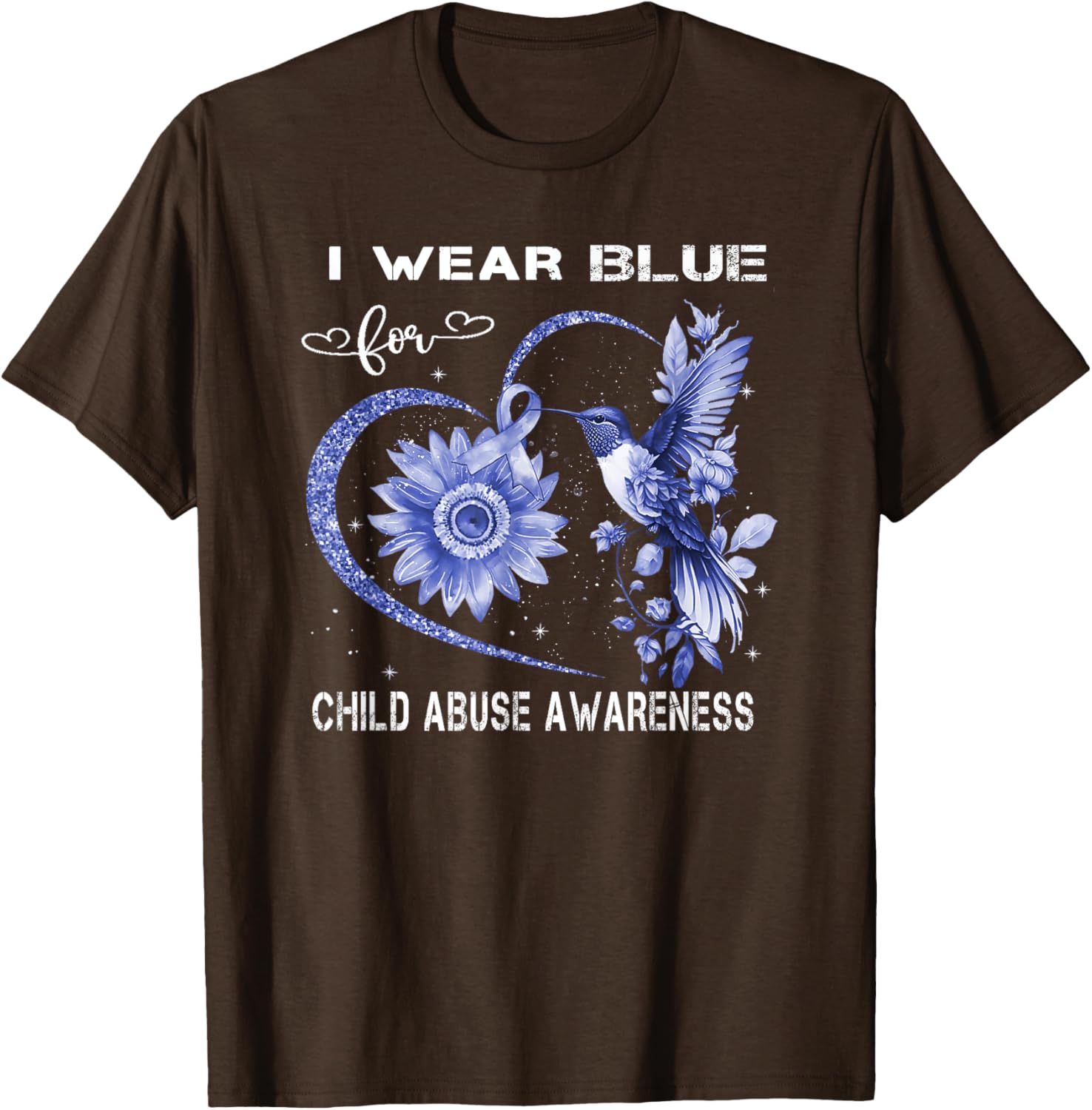 In April We Wear Blue For Child Abuse Awareness Month . T-Shirt