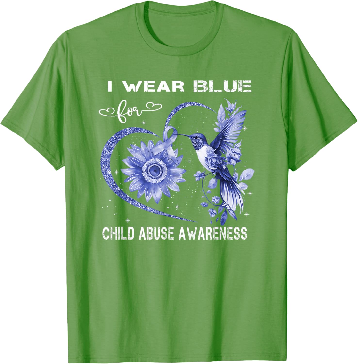 In April We Wear Blue For Child Abuse Awareness Month . T-Shirt
