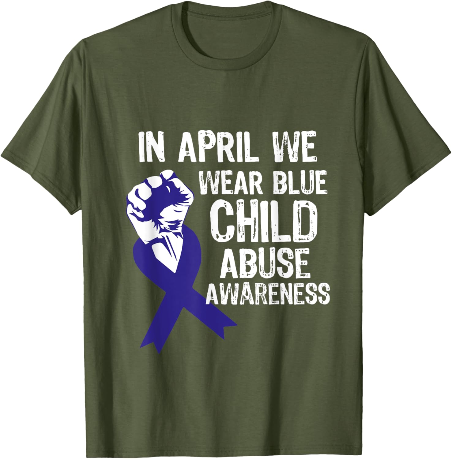 In April We Wear Blue For Child Abuse Awareness Prevention T-Shirt