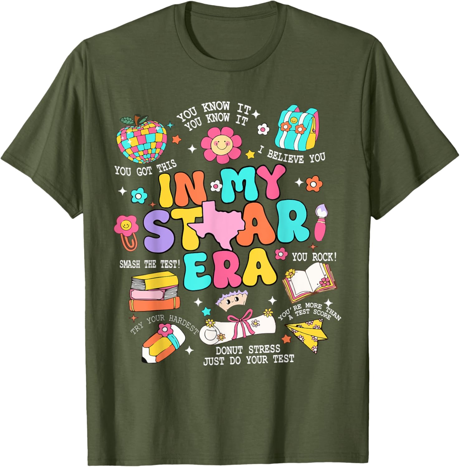 In My Staar Era Motivational Testing Test Day Boy Girl Kid T-Shirt
