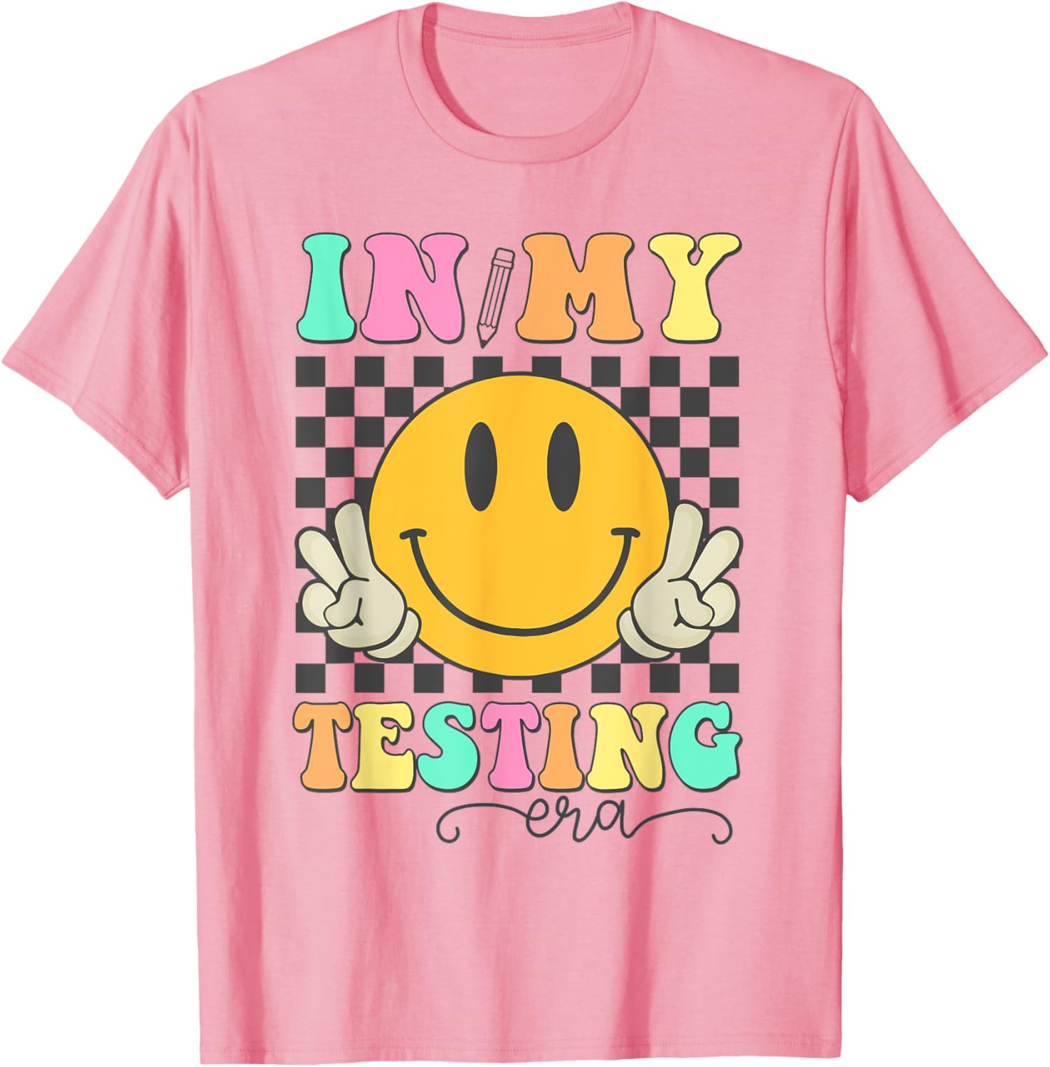 In My Testing Era Rock The Test Testing Day Smile Hippie Kid T-Shirt