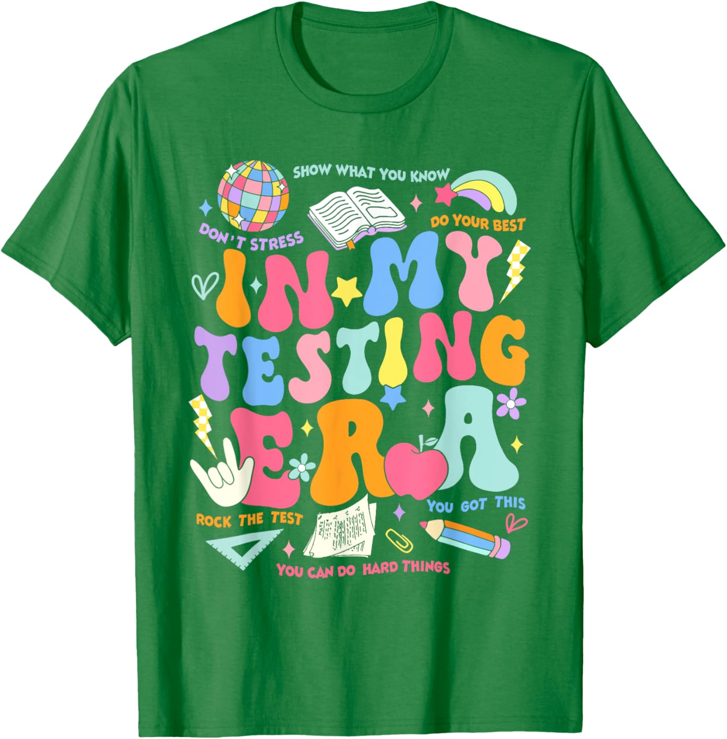 In My Testing Era Teachers Student Rock The Test Testing Day T-Shirt