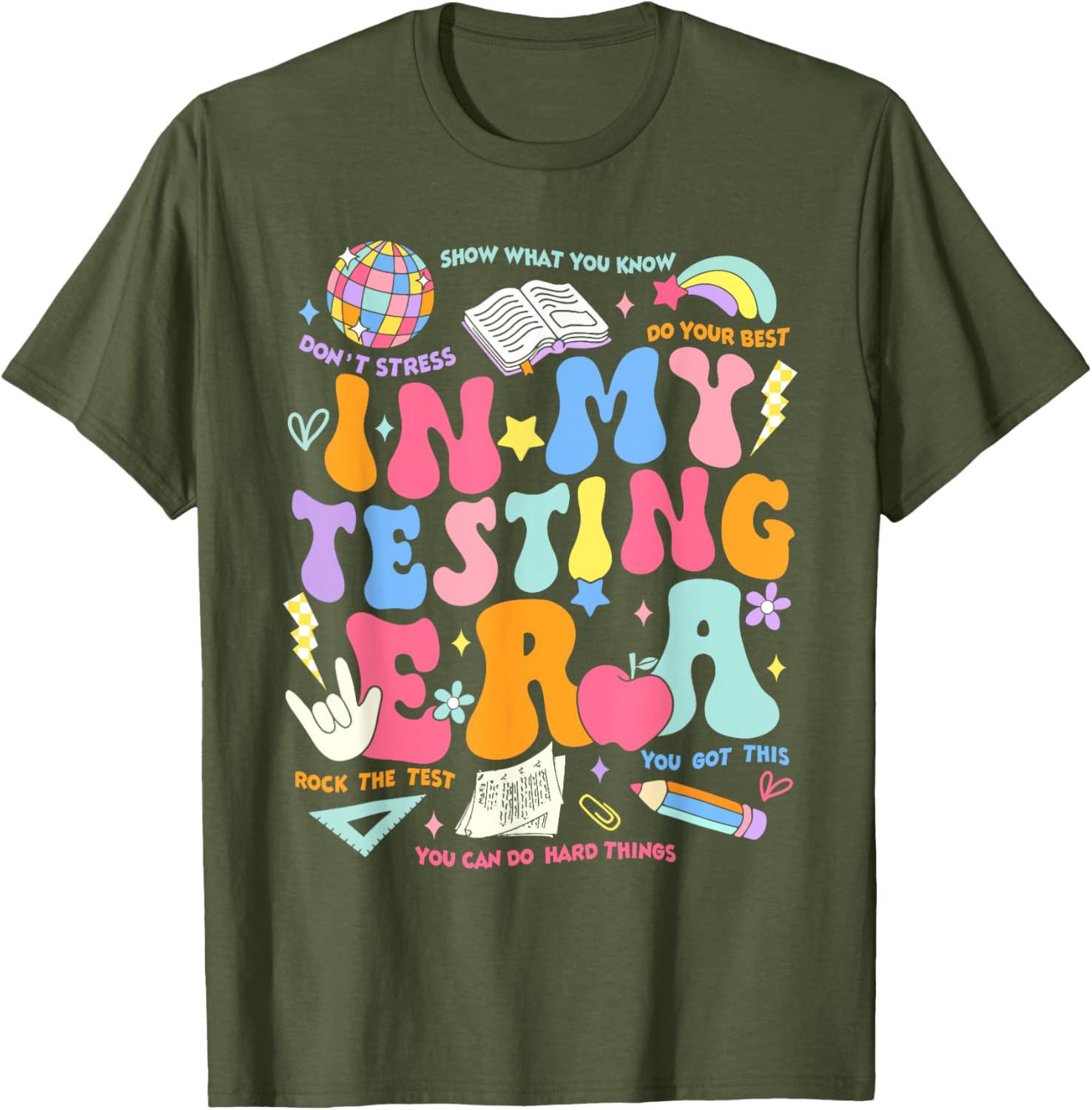 In My Testing Era Teachers Student Rock The Test Testing Day T-Shirt