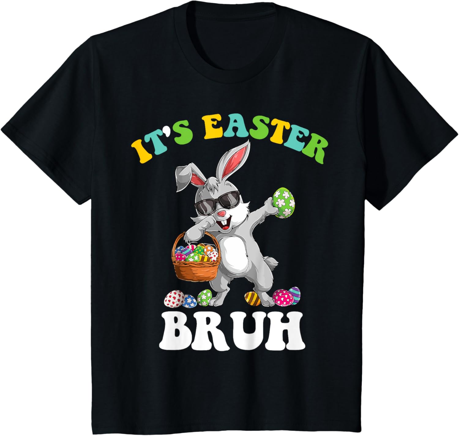 It's Easter Bruh Dabbing Rabbit Easter Day Boys Girls Kids T-Shirt