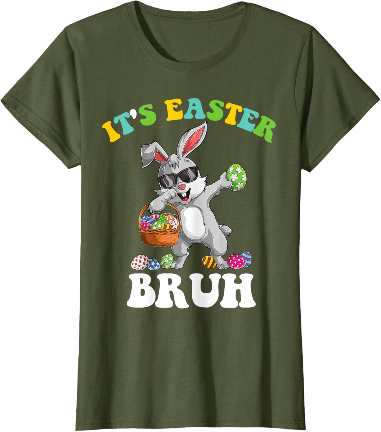 It's Easter Bruh Dabbing Rabbit Easter Day Boys Girls Kids T-Shirt