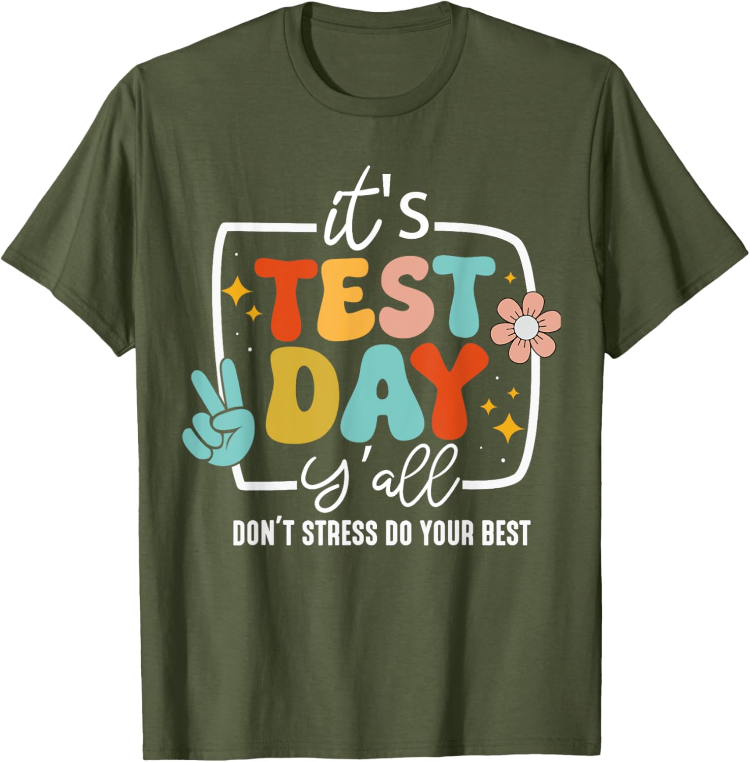 It's Test Day Y'all Groovy Testing Day Teacher Student Exam T-Shirt