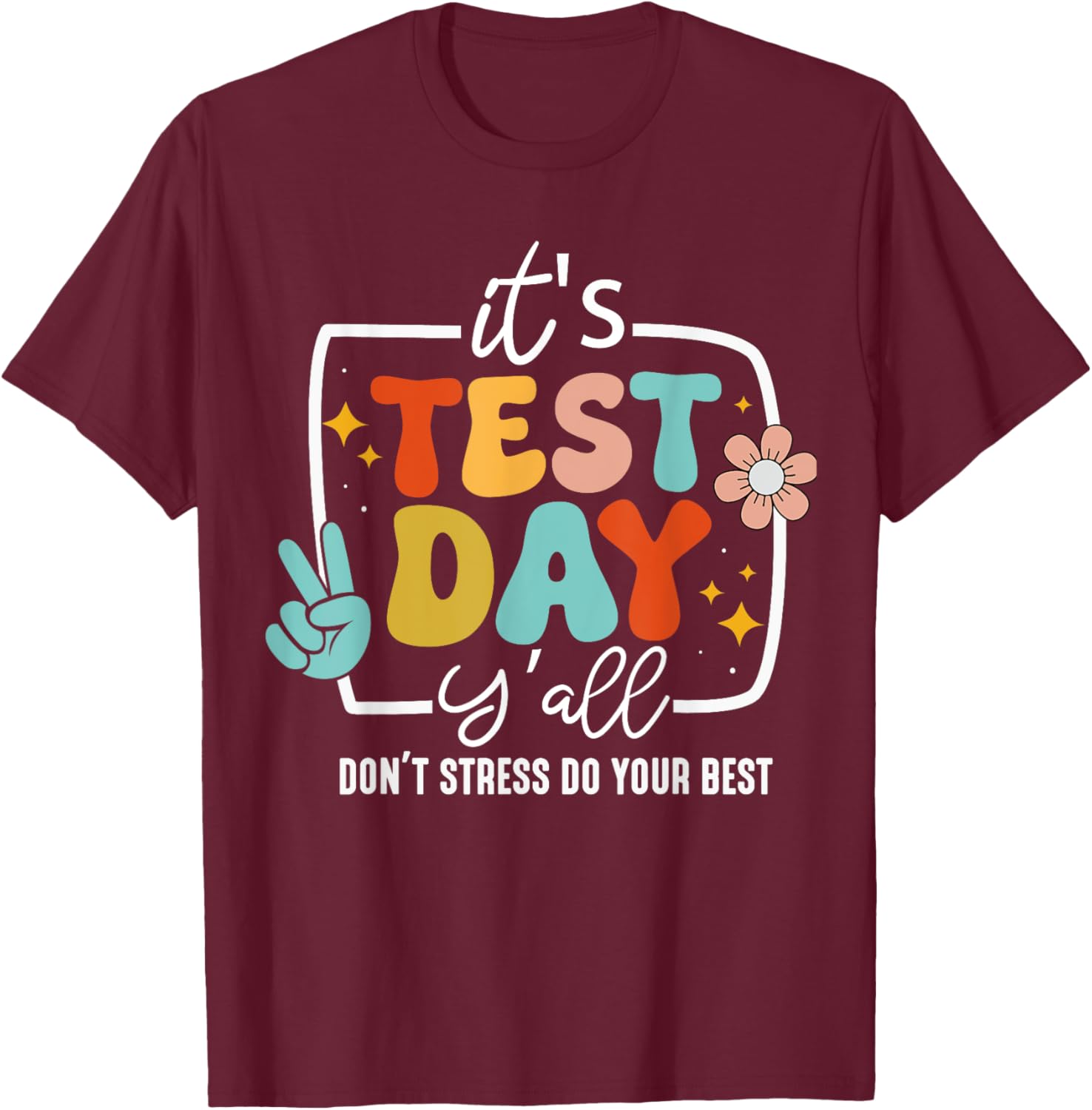 It's Test Day Y'all Groovy Testing Day Teacher Student Exam T-Shirt