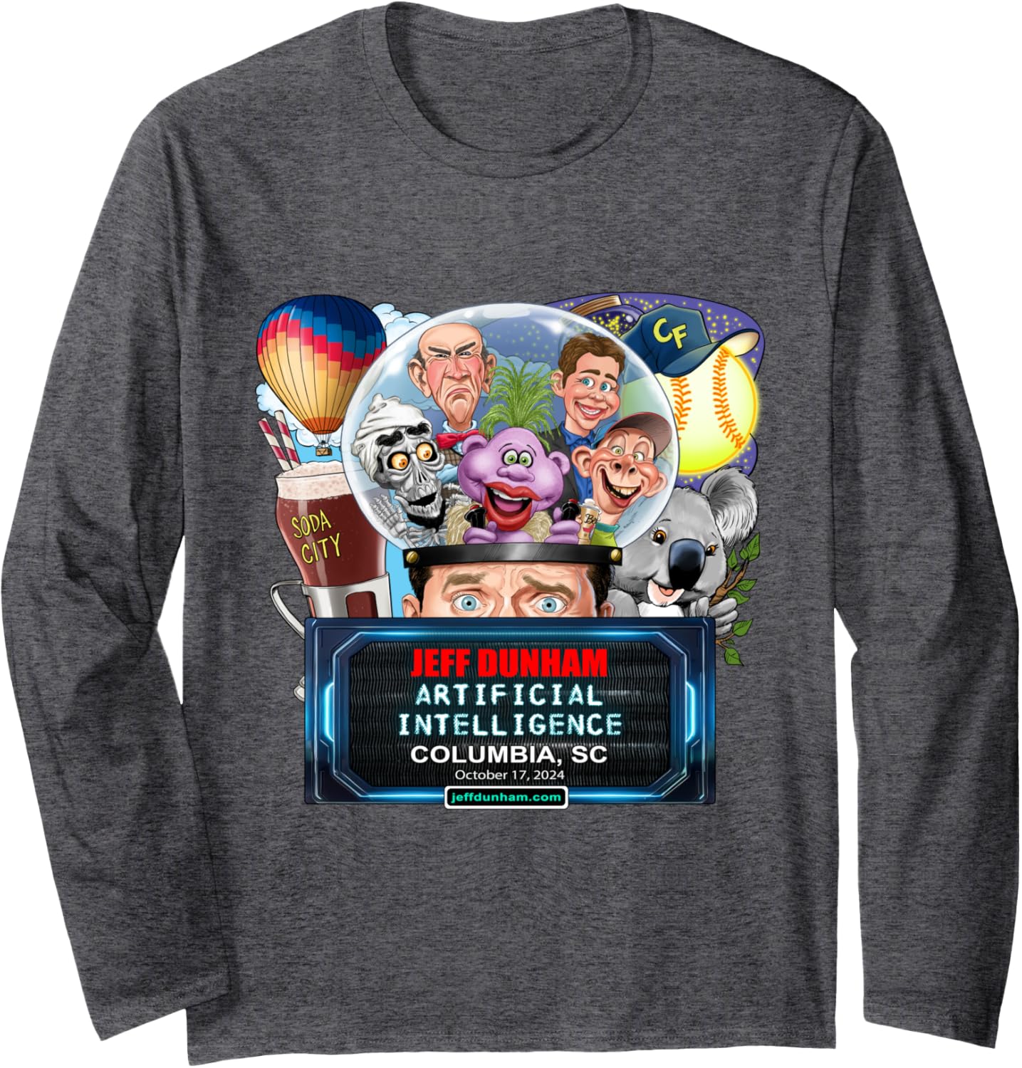 Jeff Dunham Columbia, SC (2024) Long Sleeve T-Shirt