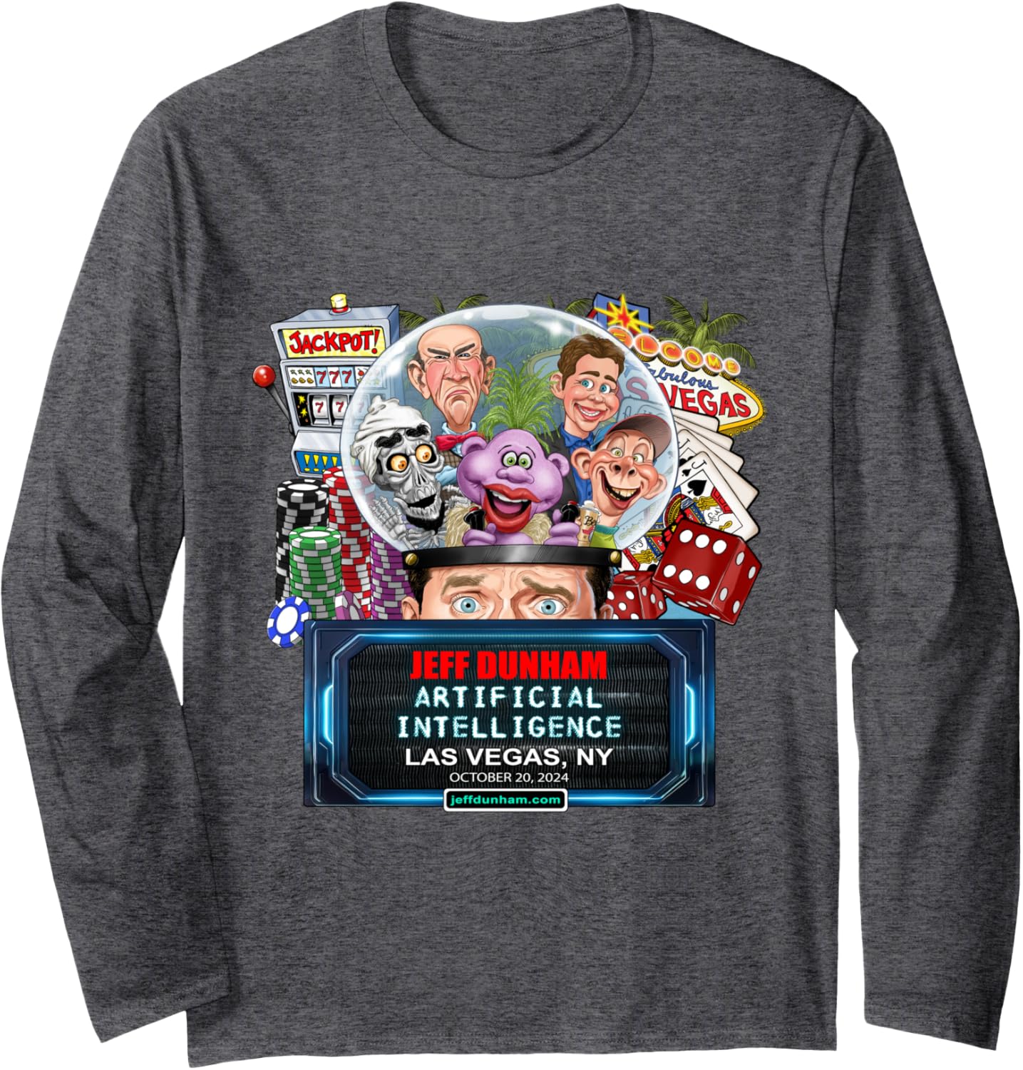 Jeff Dunham Las Vegas, NV (2024) Long Sleeve T-Shirt