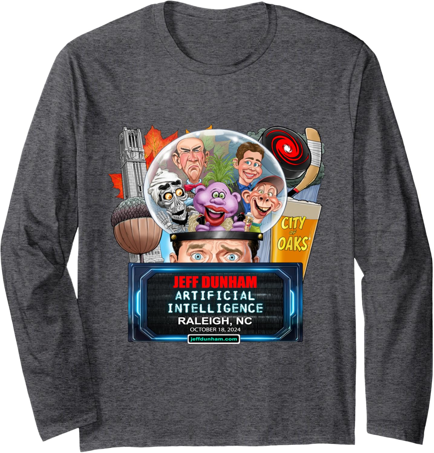 Jeff Dunham Raleigh, NC (2024) Long Sleeve T-Shirt