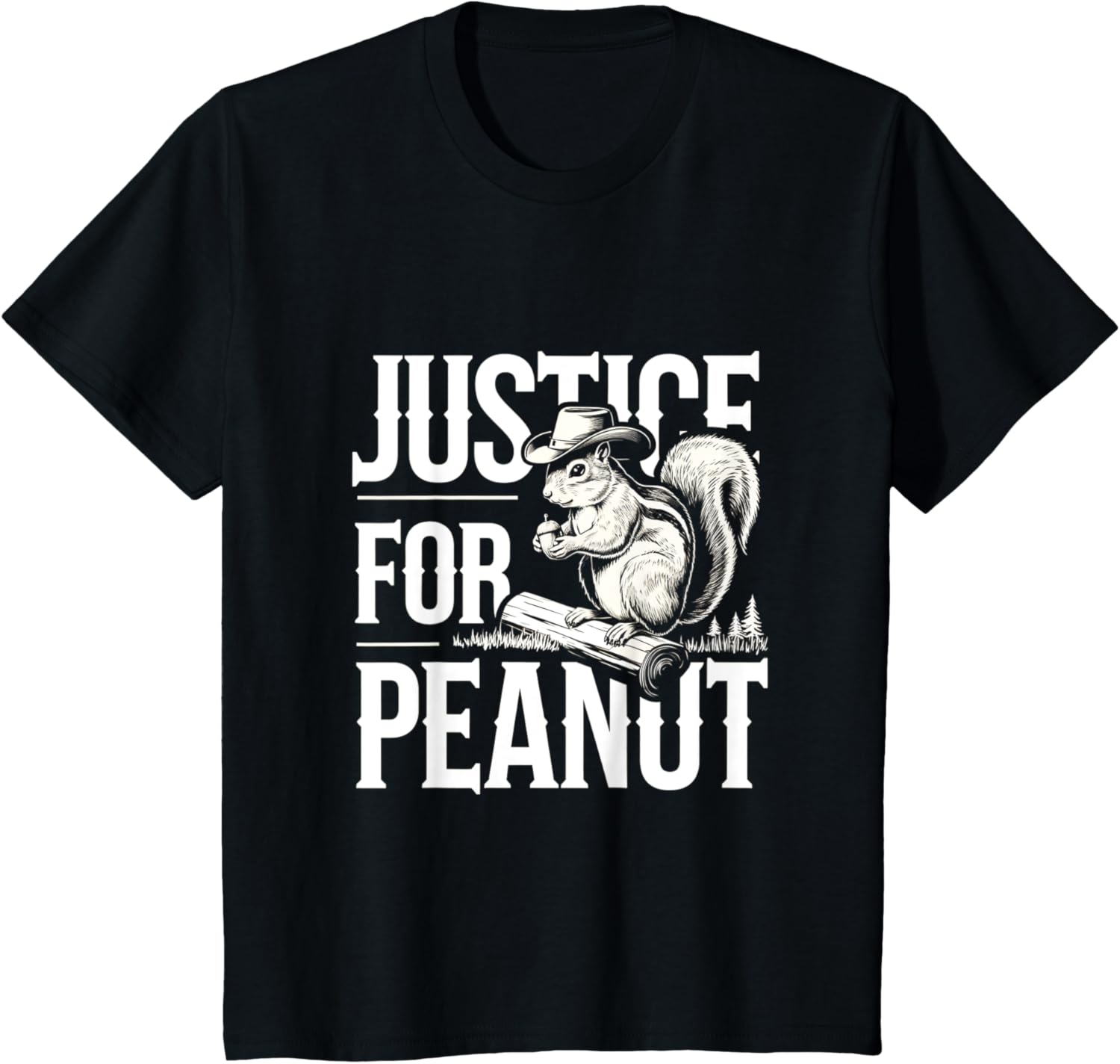 Justice For Peanut The Squirrel - Cute Squirrel Cowboy Hat T-Shirt