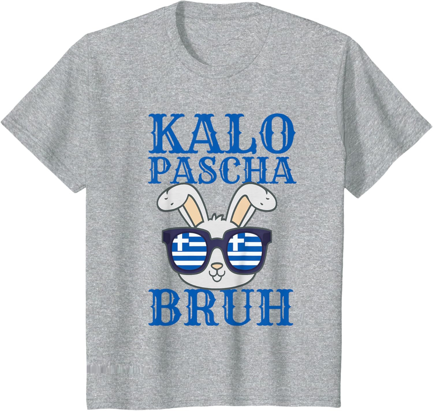 Kalo Pascha Bruh - Retro Funny Greek Easter Bunny T-Shirt