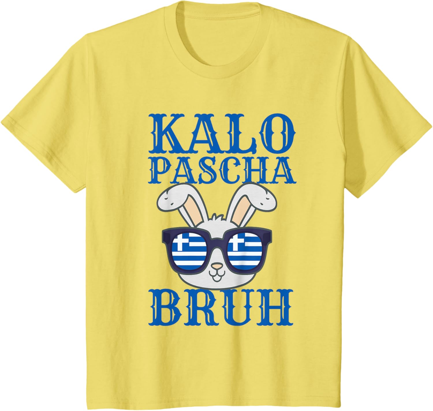 Kalo Pascha Bruh - Retro Funny Greek Easter Bunny T-Shirt