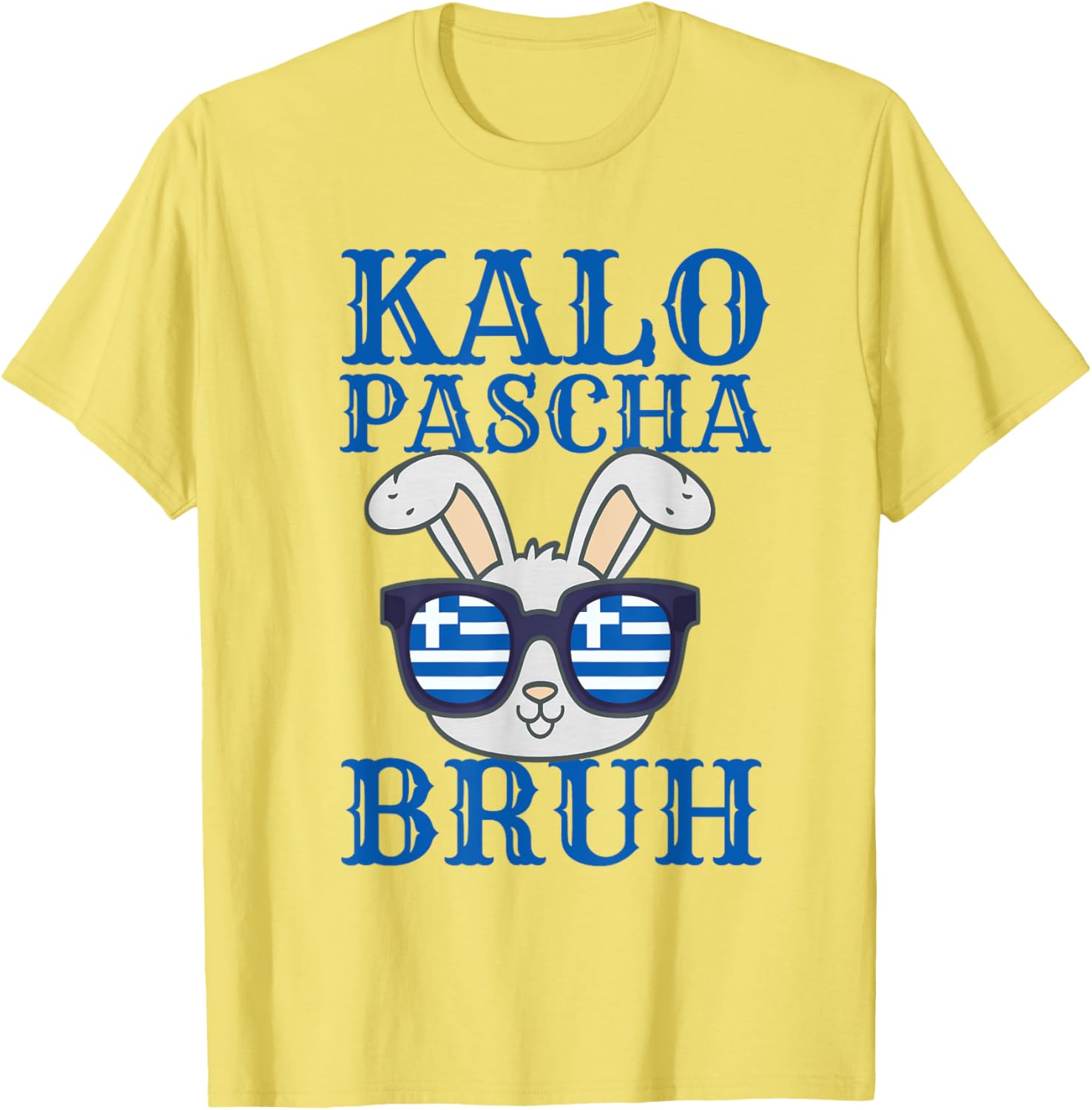 Kalo Pascha Bruh - Retro Funny Greek Easter Bunny T-Shirt