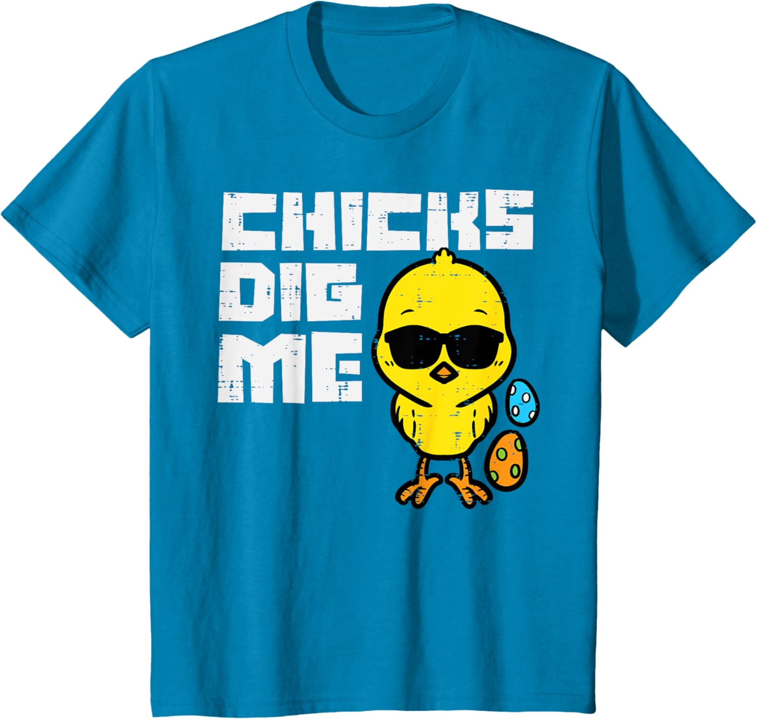 Kids Chicks Dig Me Sunglasses Cool Toddler Boys Easter Kids T-Shirt