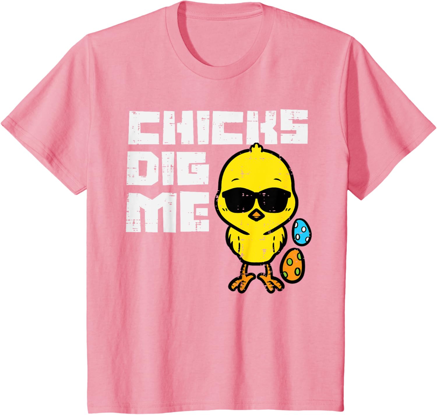 Kids Chicks Dig Me Sunglasses Cool Toddler Boys Easter Kids T-Shirt