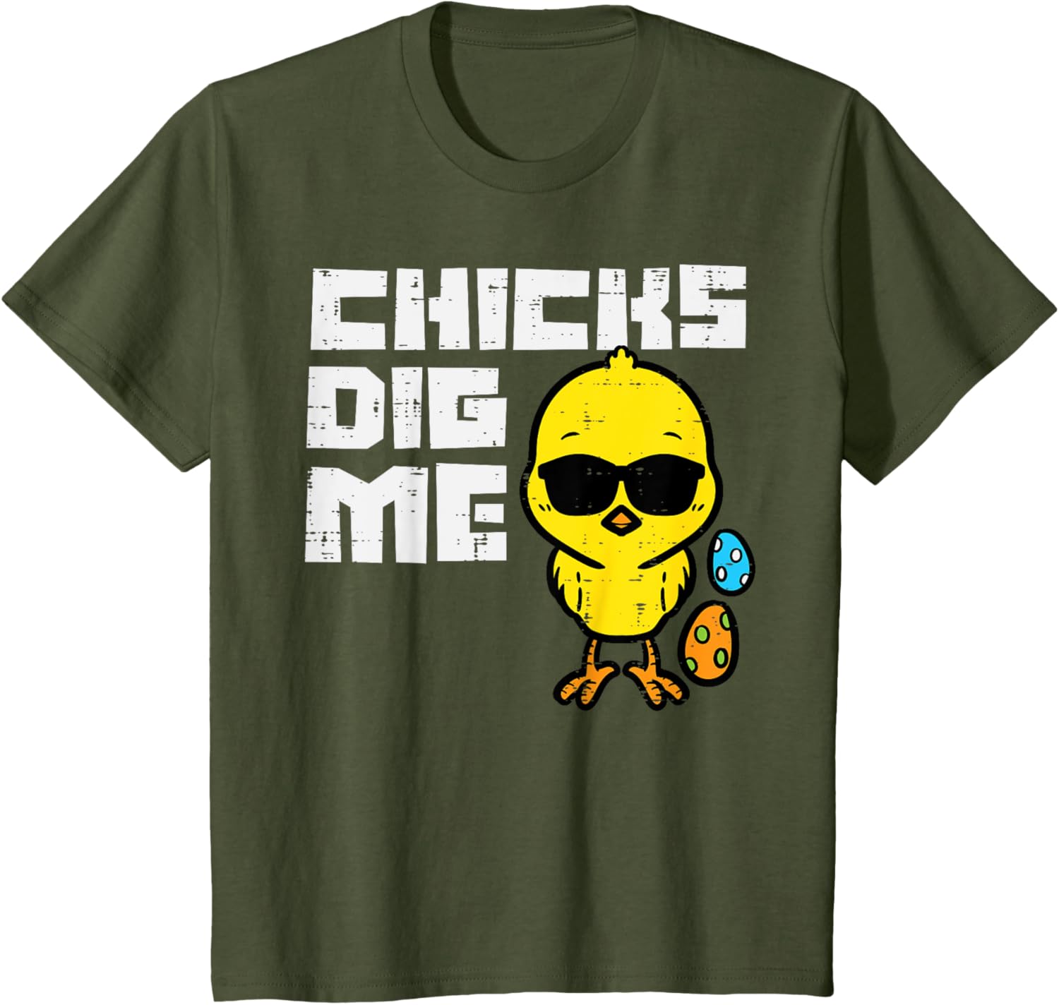 Kids Chicks Dig Me Sunglasses Cool Toddler Boys Easter Kids T-Shirt