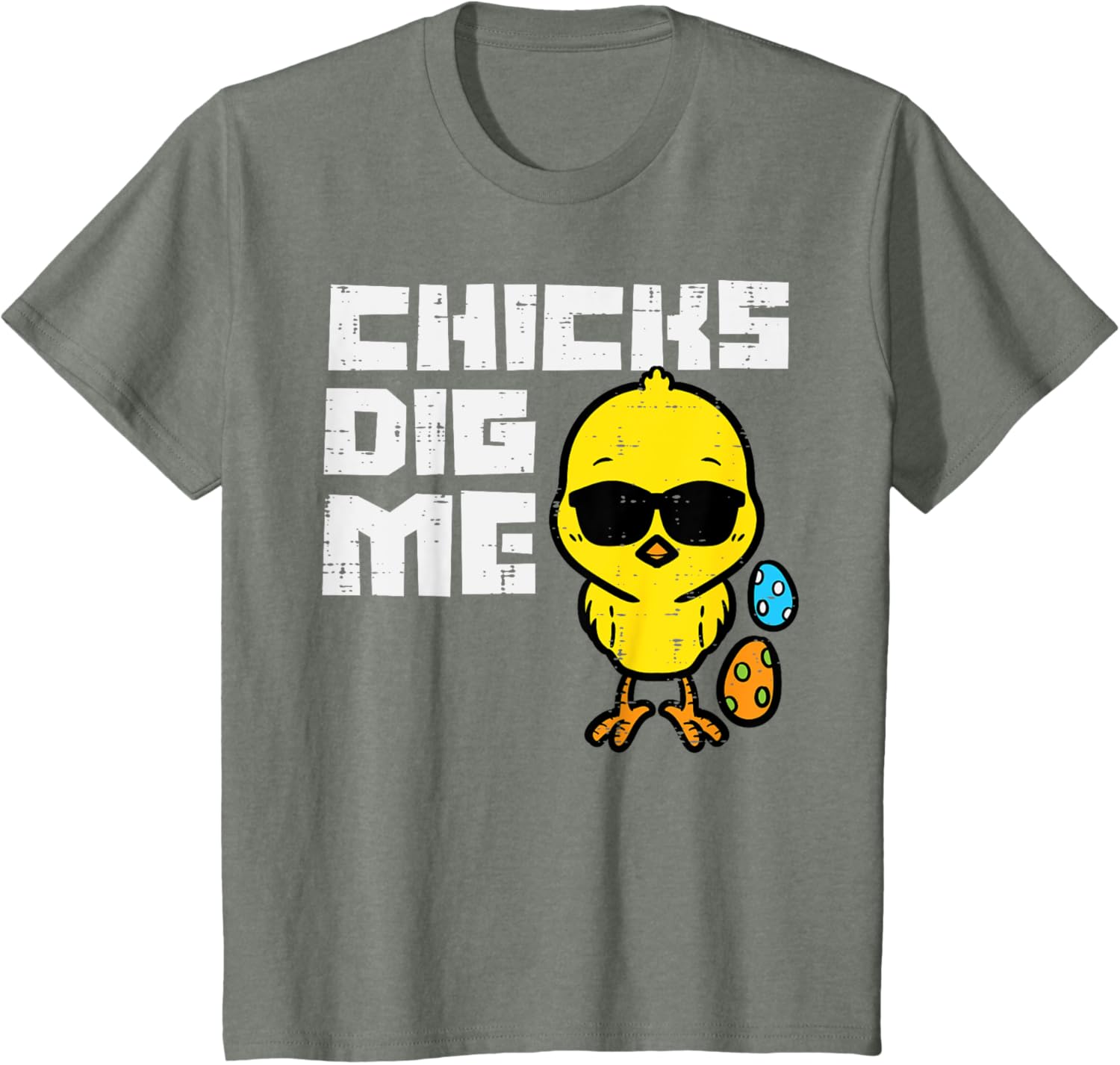 Kids Chicks Dig Me Sunglasses Cool Toddler Boys Easter Kids T-Shirt