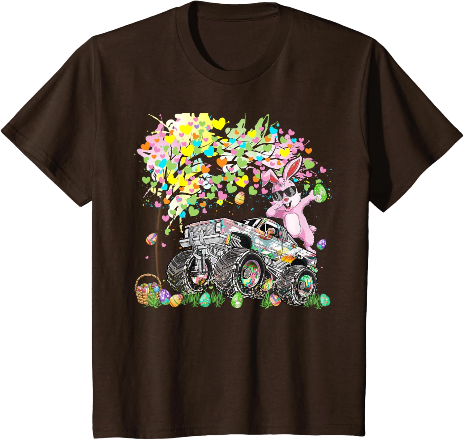 Kids Dabbing Easter Bunny Egg Hunting Monster Truck Lovers Boys T-Shirt