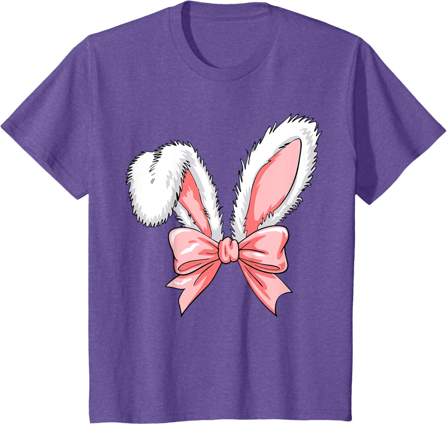 Kids Easter Bunny Ears Pink Coquette Bow Easter Day Women Girl T-Shirt