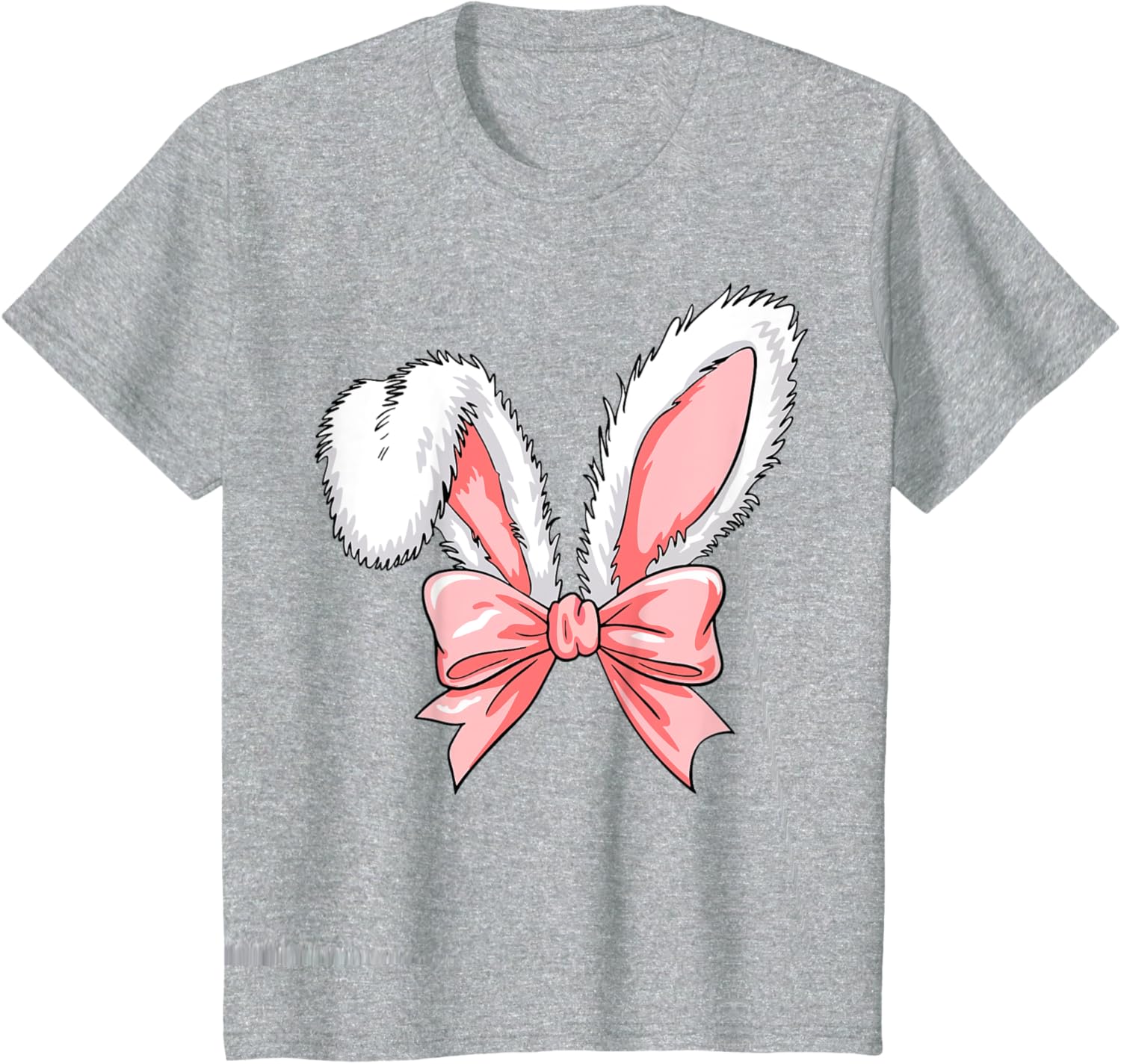 Kids Easter Bunny Ears Pink Coquette Bow Easter Day Women Girl T-Shirt