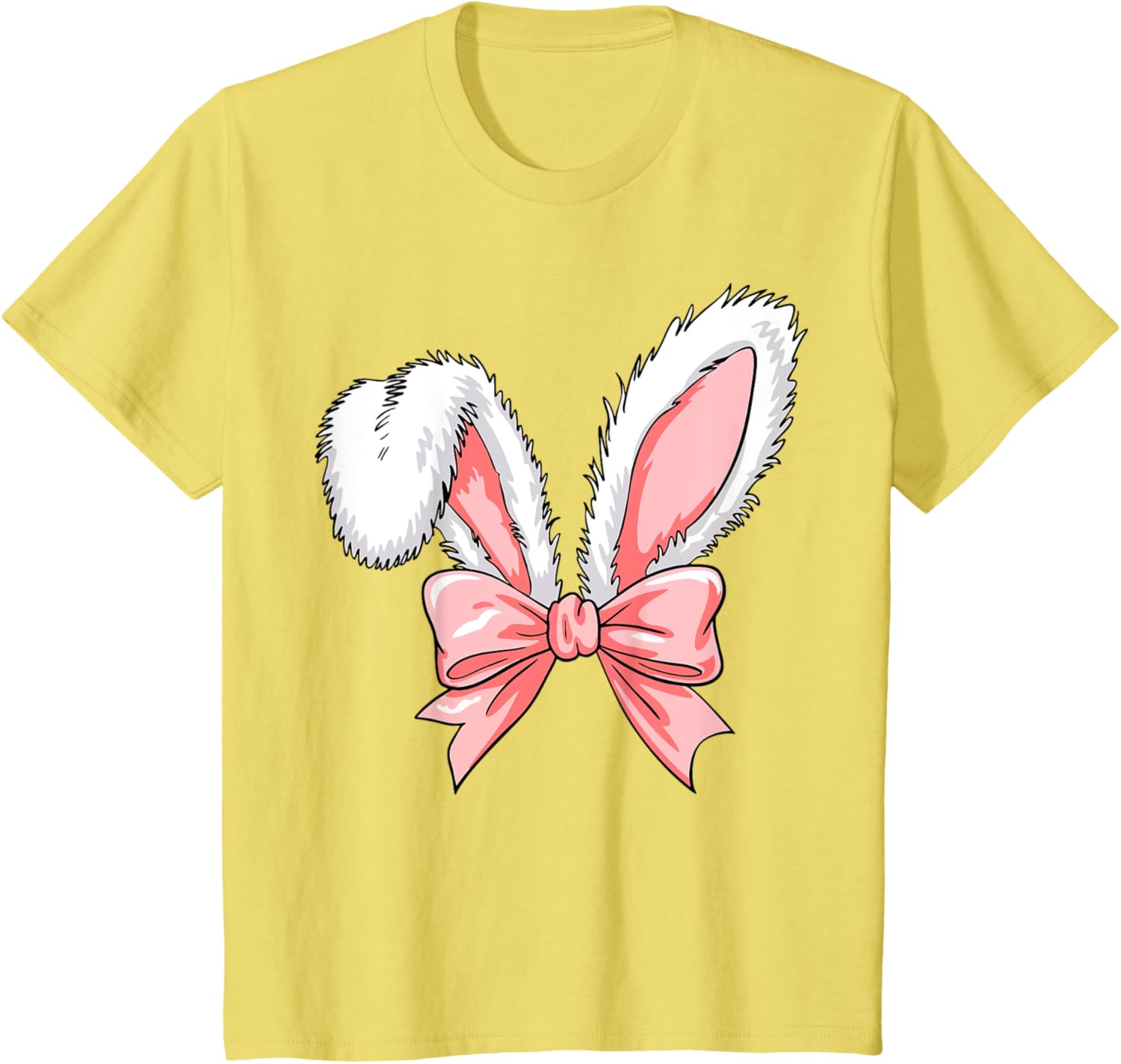 Kids Easter Bunny Ears Pink Coquette Bow Easter Day Women Girl T-Shirt