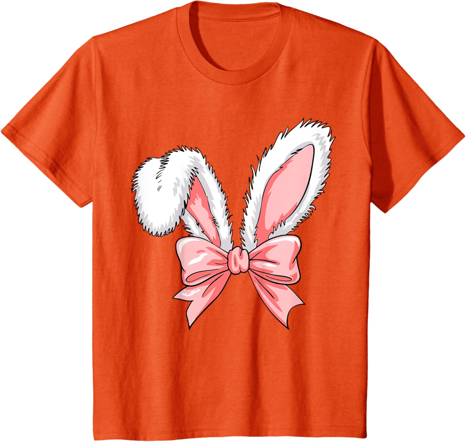 Kids Easter Bunny Ears Pink Coquette Bow Easter Day Women Girl T-Shirt