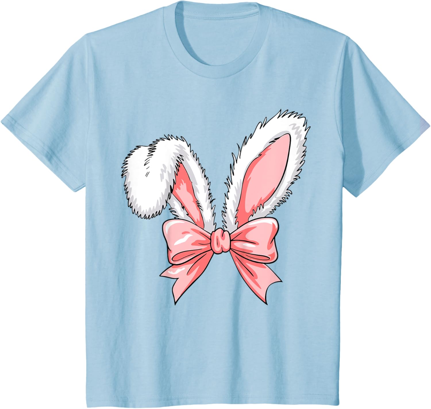 Kids Easter Bunny Ears Pink Coquette Bow Easter Day Women Girl T-Shirt