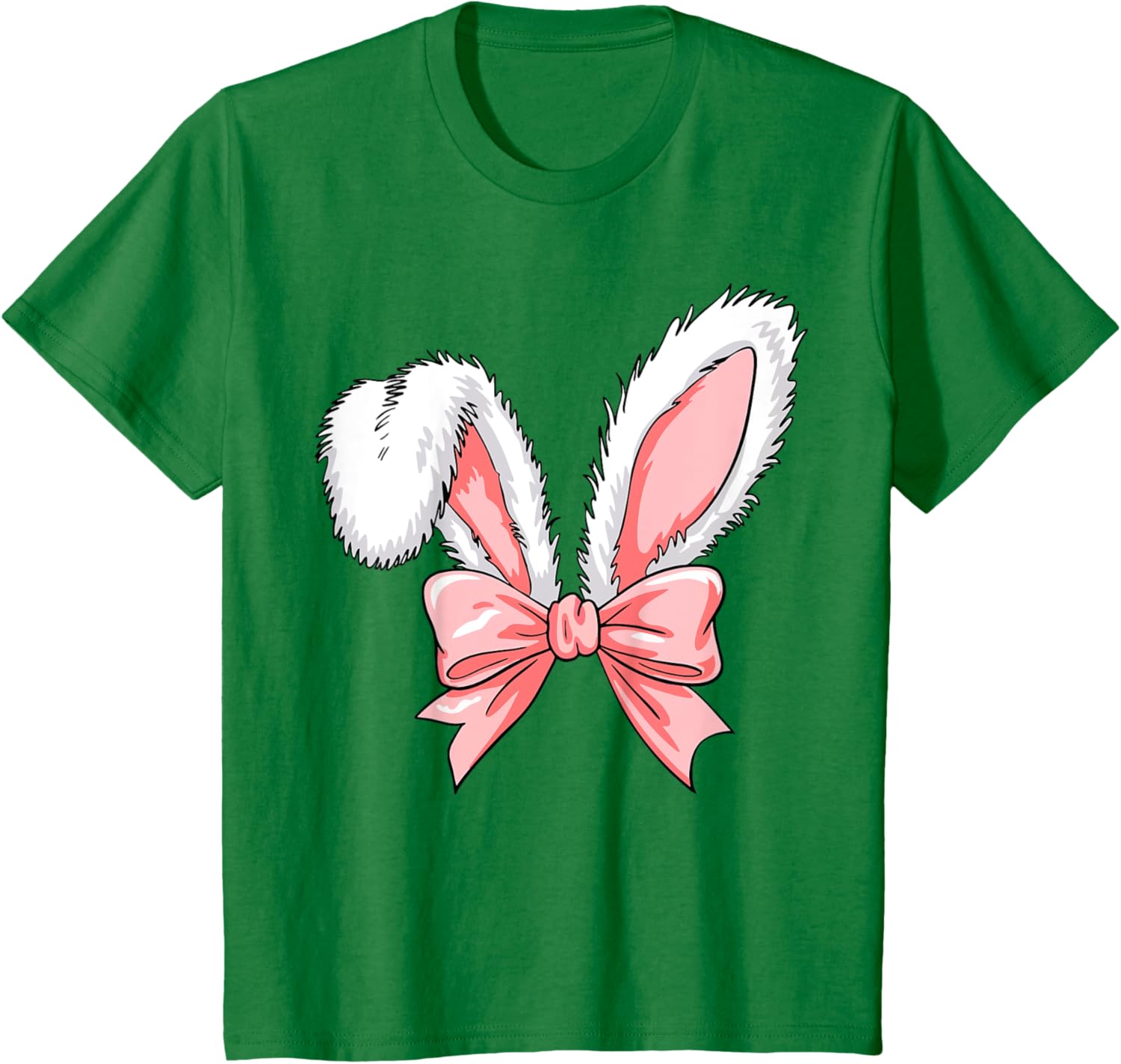 Kids Easter Bunny Ears Pink Coquette Bow Easter Day Women Girl T-Shirt